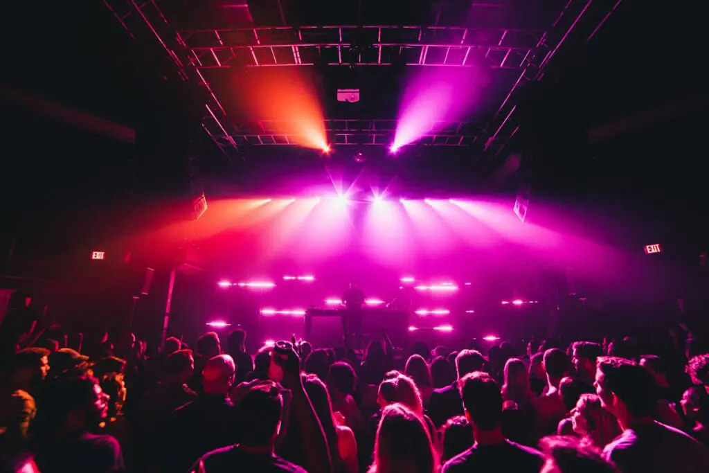 Music concert in the stage at night