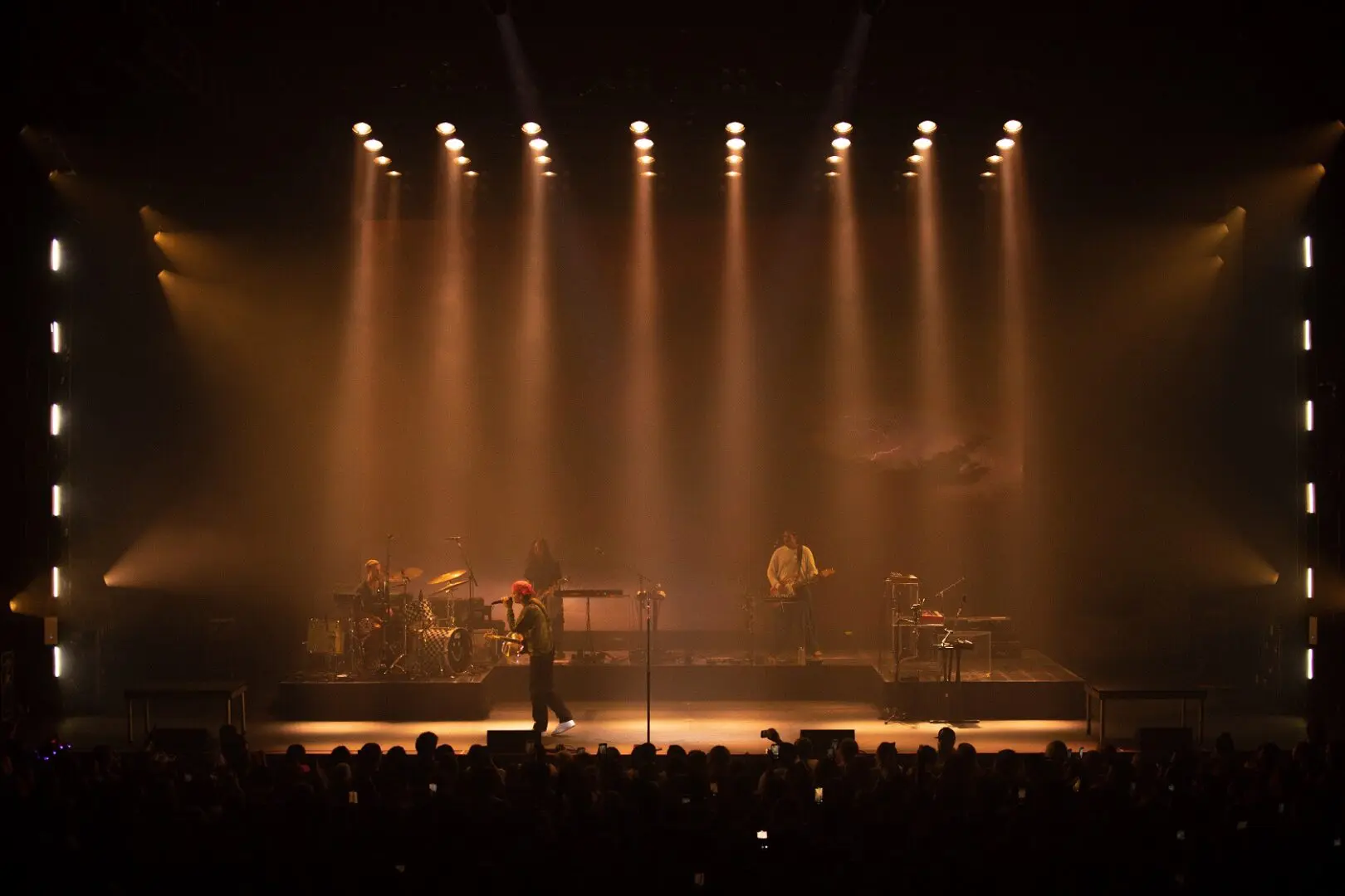 A beautiful sunset with vibrant orange and pink hues over a calm sea.
