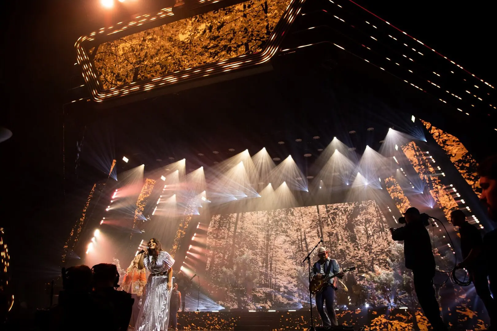 view of people performing at the concert