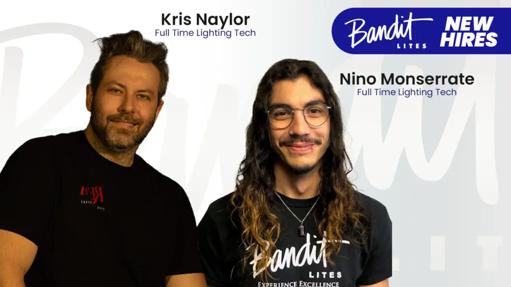 Two men smiling with Bandit Lites logos and job titles above them.