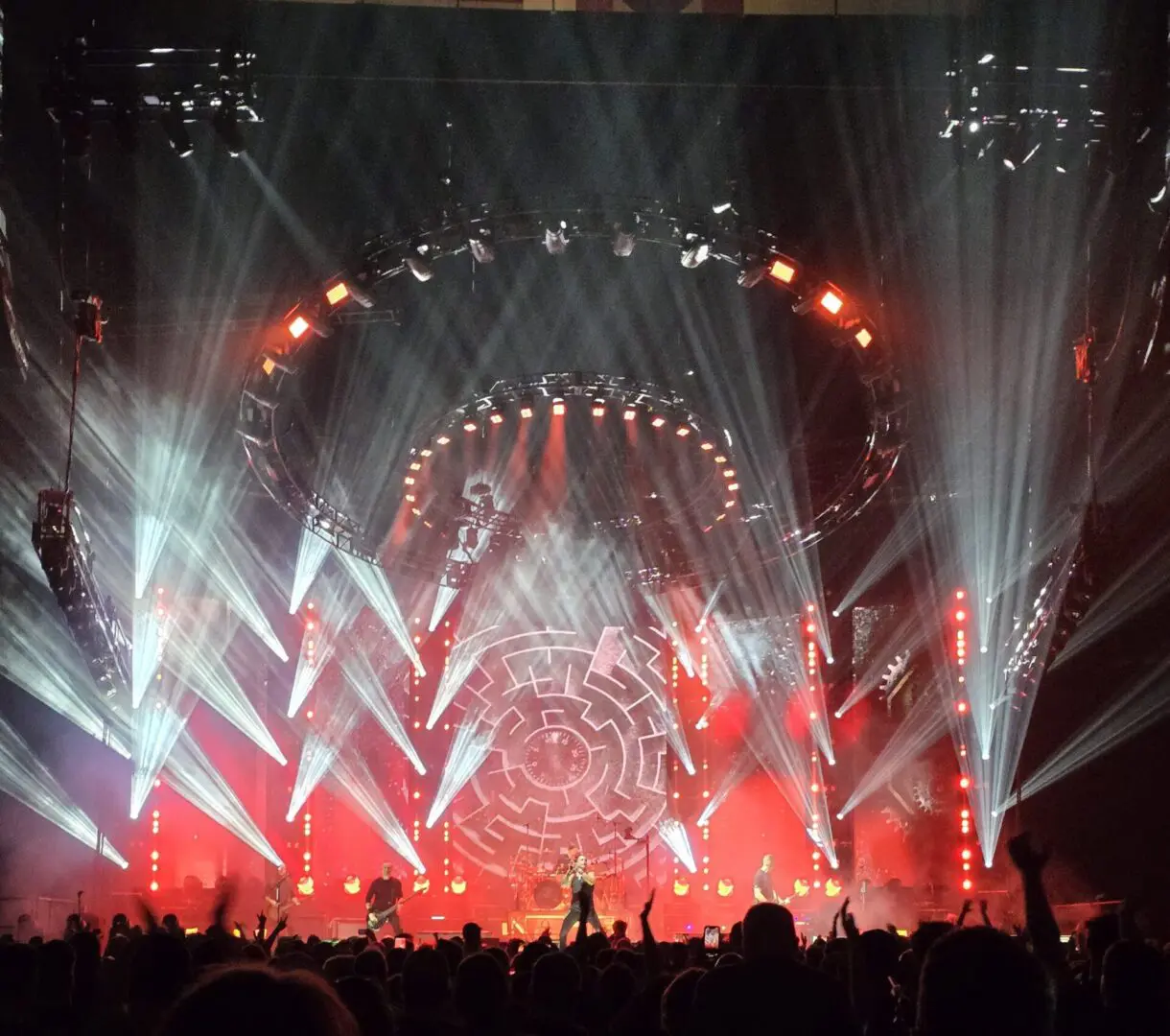 A beautiful sunset with vibrant orange and pink hues over a calm sea.