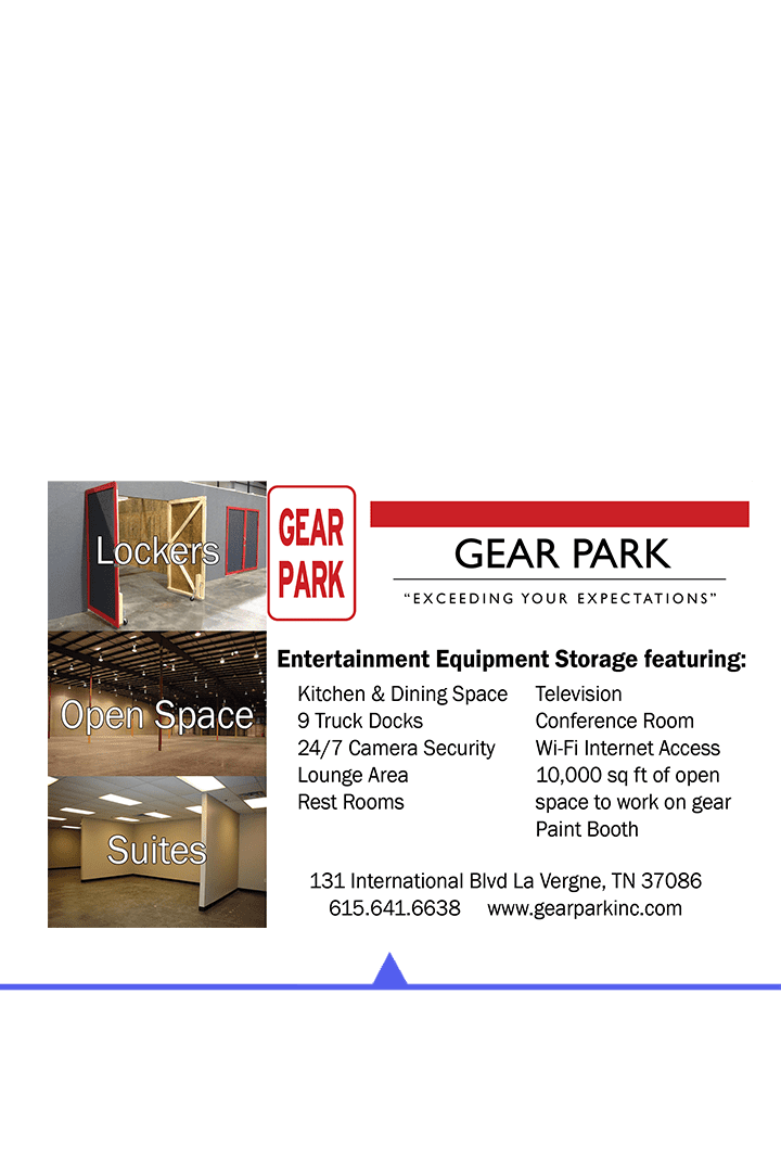 Business card for Gear Park, a coworking space in Texas.
