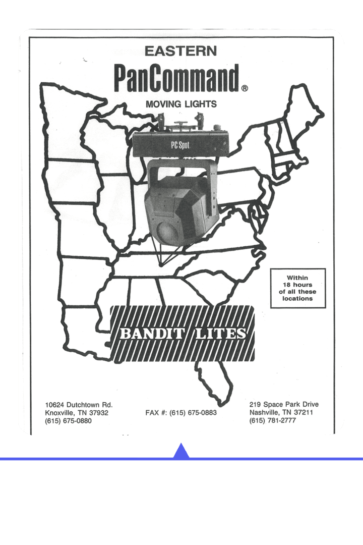 Map showing the path of the Bandit Lifter with moving lights.