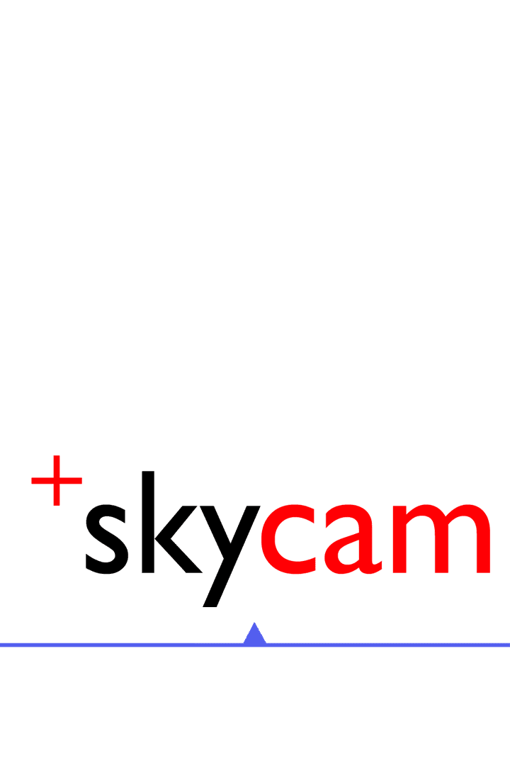 A logo featuring the word 'skycam' with 'sky' in black and 'cam' in red.