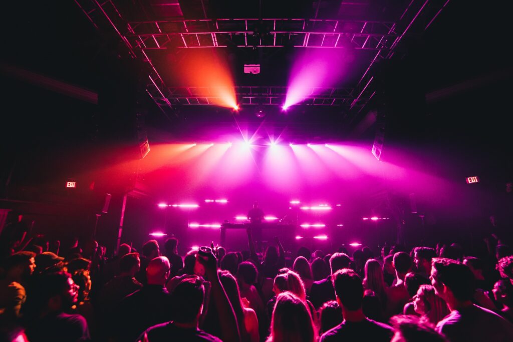 Music concert in the stage at night