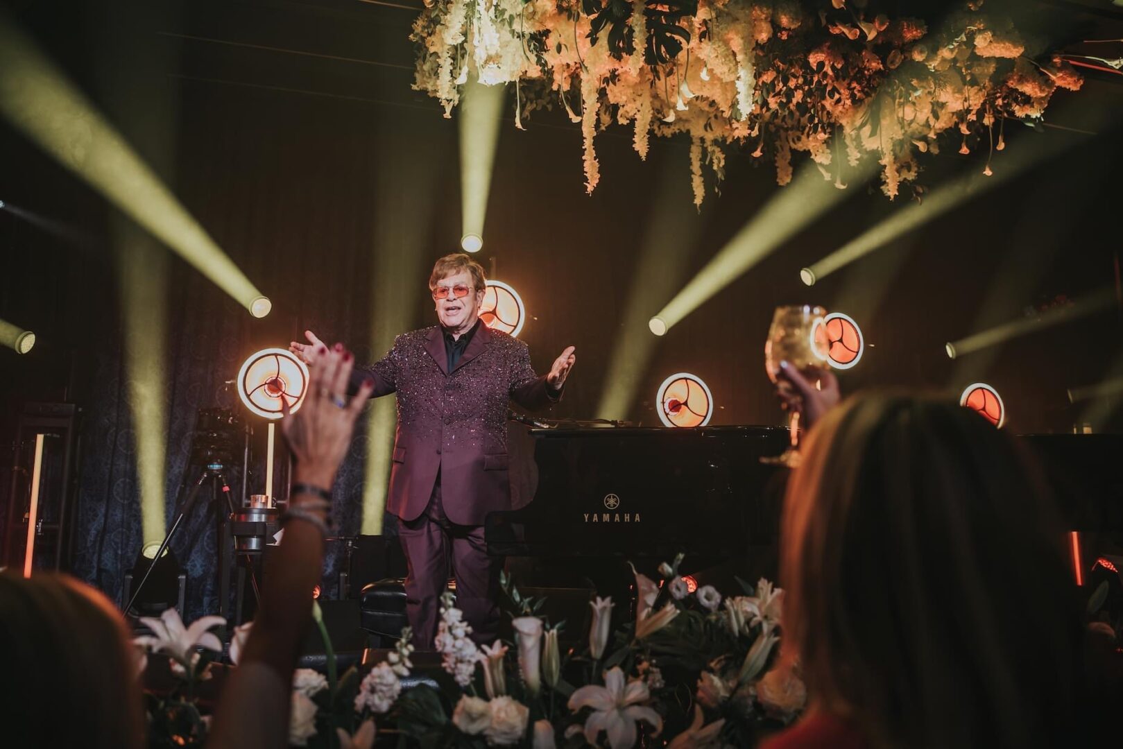 Elton John Performs on Stage at Concert.