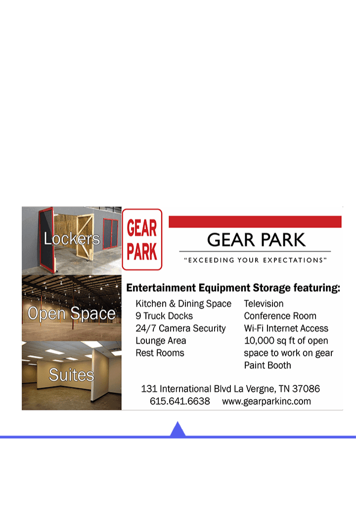 Business card for Gear Park, a coworking space in Texas.