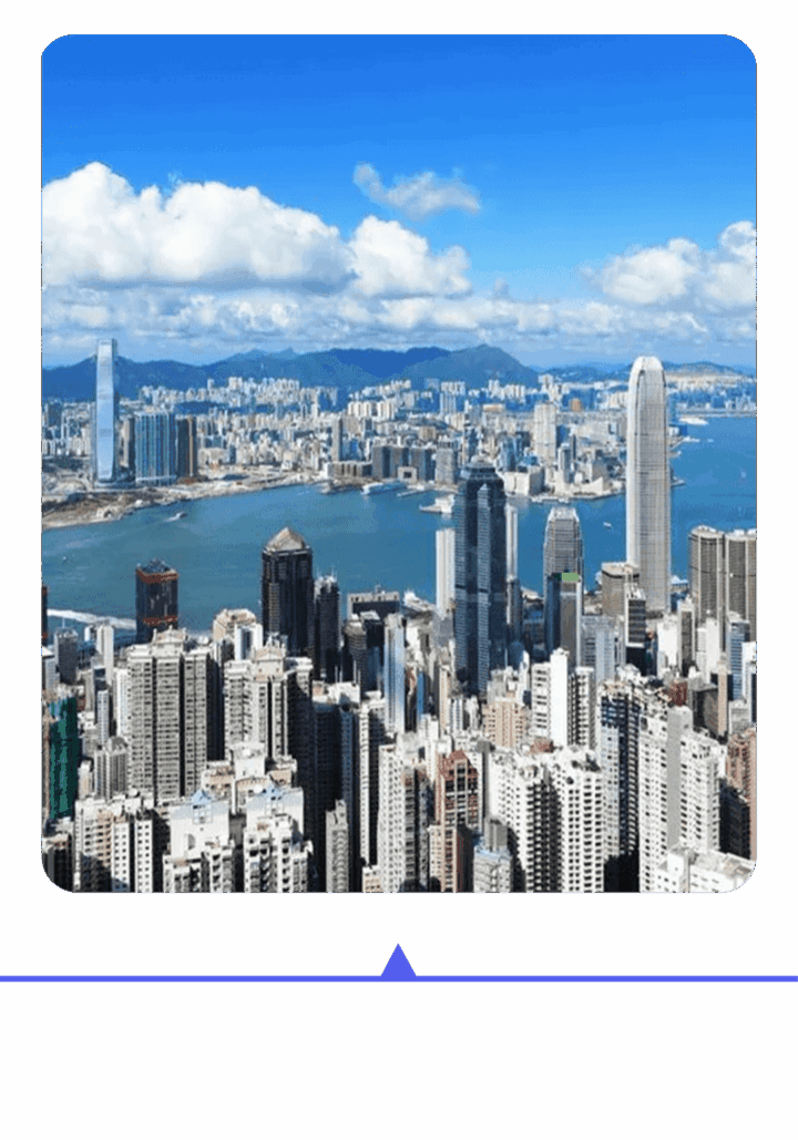 A vibrant city skyline with tall skyscrapers and a river.